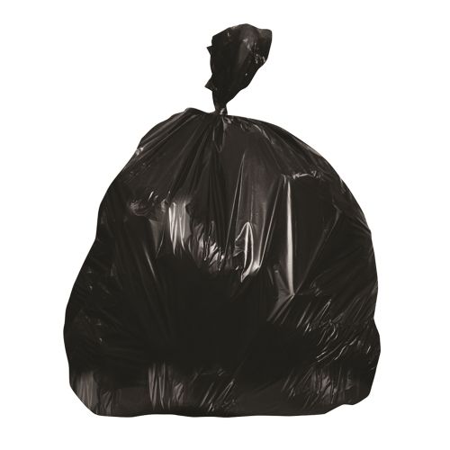 Bolsa para Contenedor Degradable Biomejorada MultiPlast®, Baja Densidad, Rollos de 38 x 58, Negro, 1.3 Mil, 50-55 Galones